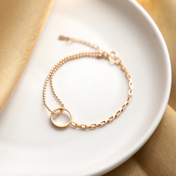 Jewelry - S925 Minimalist Gold Circle Bracelet